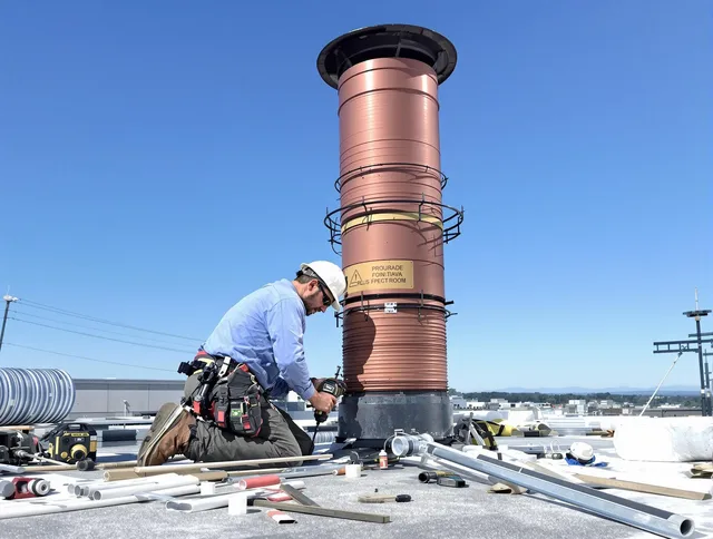 Installed chimney liner by Granby Chimney Sweep in Granby, CT