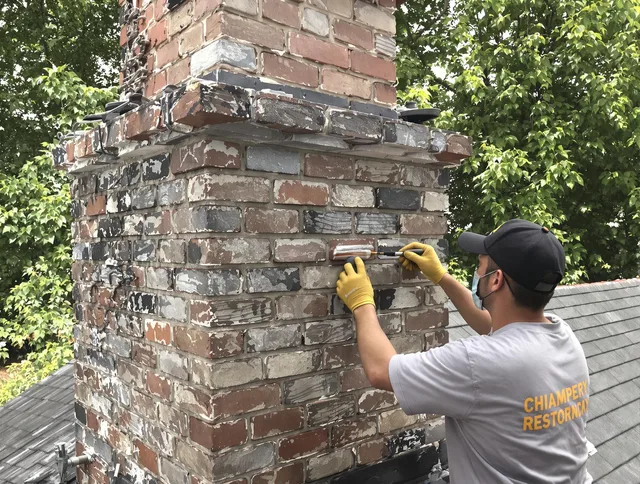 In-progress chimney restoration by Granby Chimney Sweep in Granby, CT