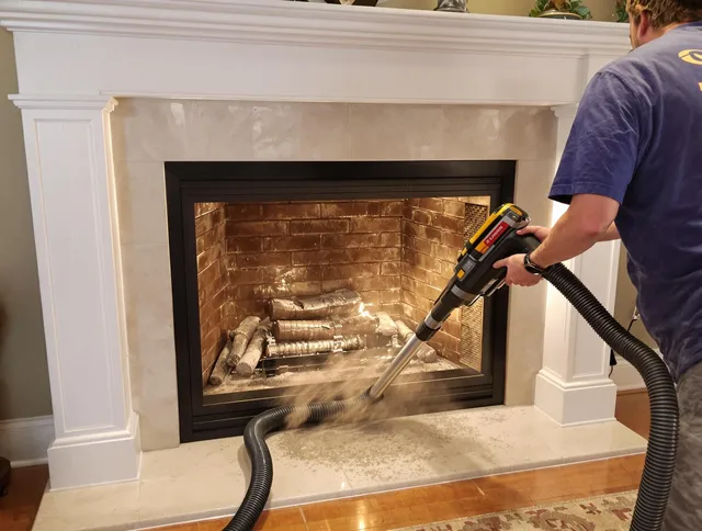 Fireplace cleaning performed by Granby Chimney Sweep in Granby, CT