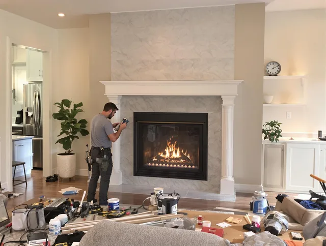 Newly installed fireplace by Granby Chimney Sweep in Granby, CT